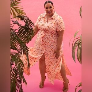 Eloquii Maxi Shirt dress Pink Size 16